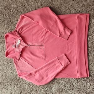 Vs pink quarter zip terrycloth pullover M